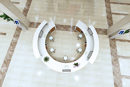 大廳導醫(yī)臺俯視圖